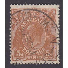 Australian    King George V    5d Brown   C of A WMK  1st State Plate Variety 3R43..